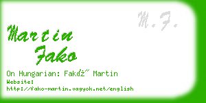 martin fako business card